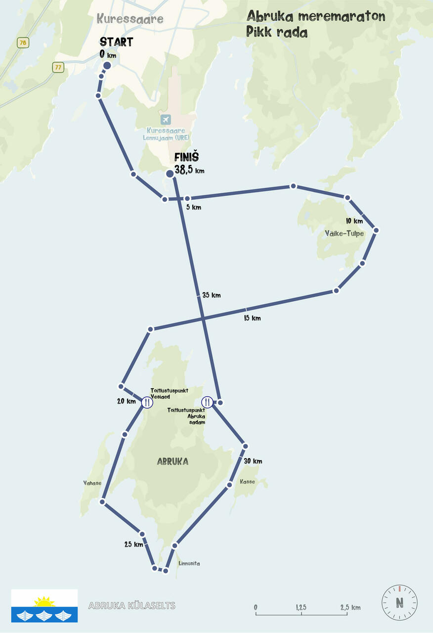 The map of the long distance race.