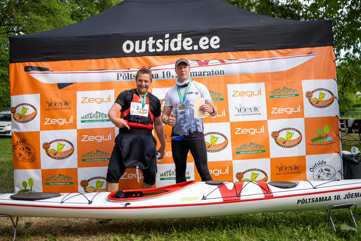 Põltsamaa 10th River Marathon lottery prize was Zegul Bayspirit composite kayak. (Photo by: Urmo Liblik / Üllar Sõmera)